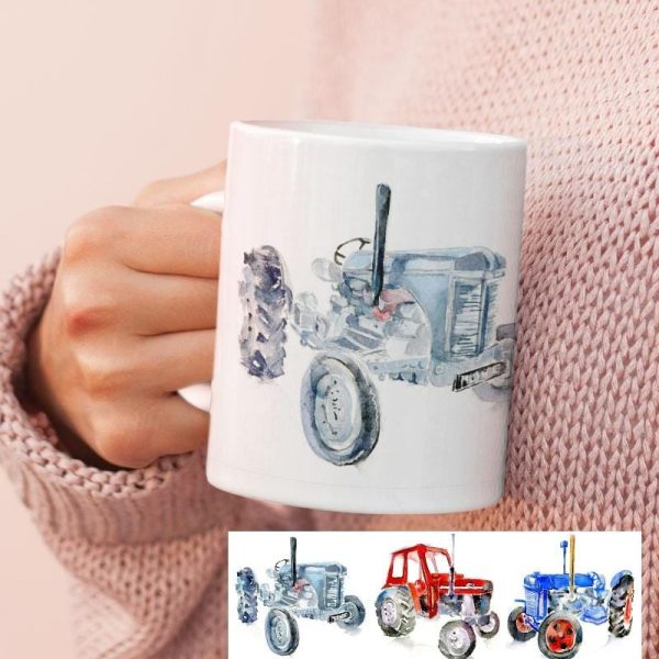 Sheila Gill Fine Art Vintage Tractors China Mug