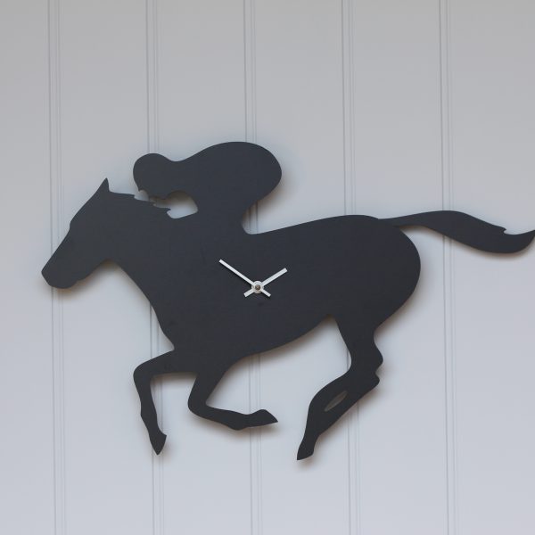 The Labrador Co. Racehorse Clock (Black) with Wagging Tail